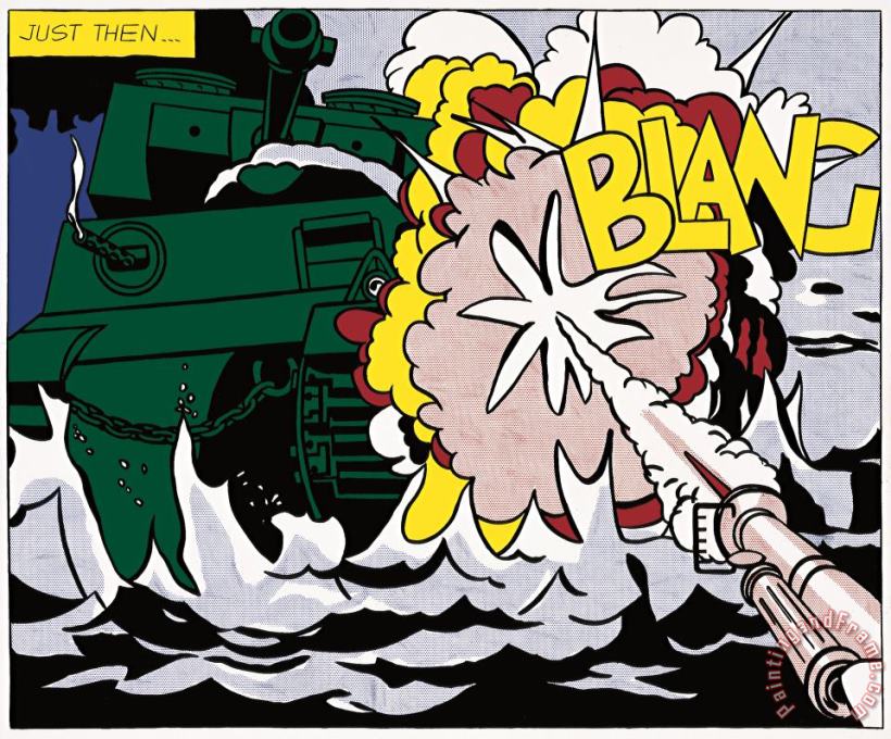 Live Ammo (blang), 1962 painting - Roy Lichtenstein Live Ammo (blang), 1962 Art Print