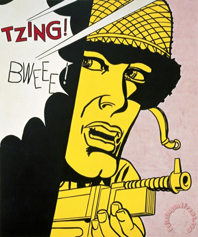 Live Ammo (tzing!), 1962 painting - Roy Lichtenstein Live Ammo (tzing!), 1962 Art Print