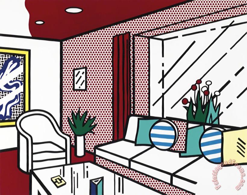Roy Lichtenstein Living Room, From Interior Series, 1990 Art Print