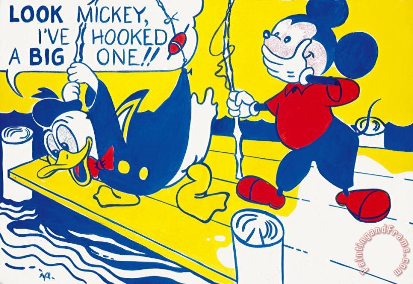 Look Mickey painting - Roy Lichtenstein Look Mickey Art Print