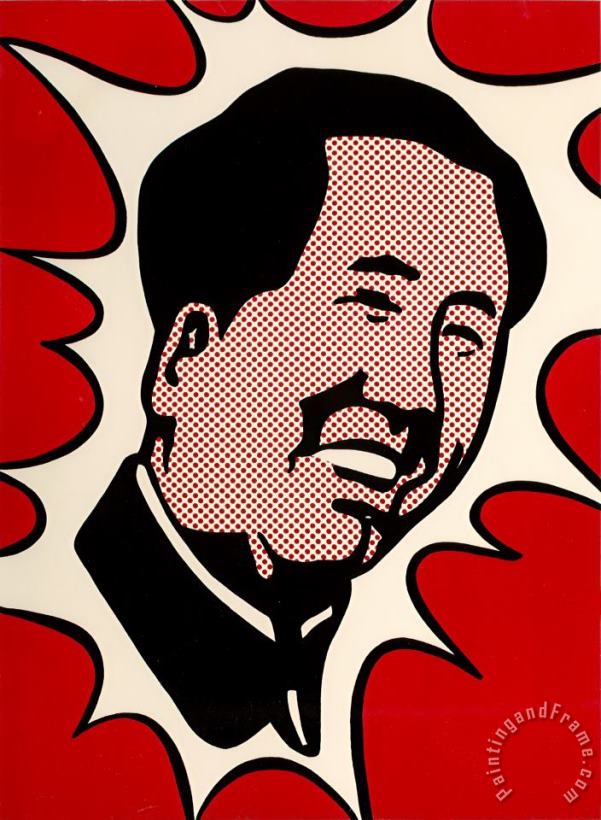 Mao, 1971 painting - Roy Lichtenstein Mao, 1971 Art Print