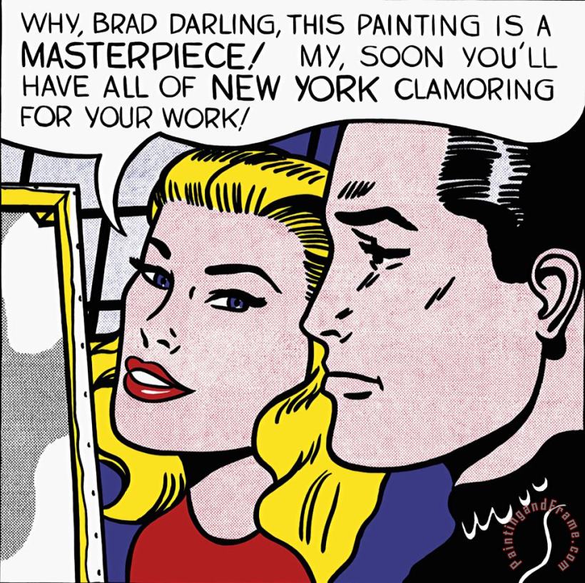Masterpiece 1962 painting - Roy Lichtenstein Masterpiece 1962 Art Print