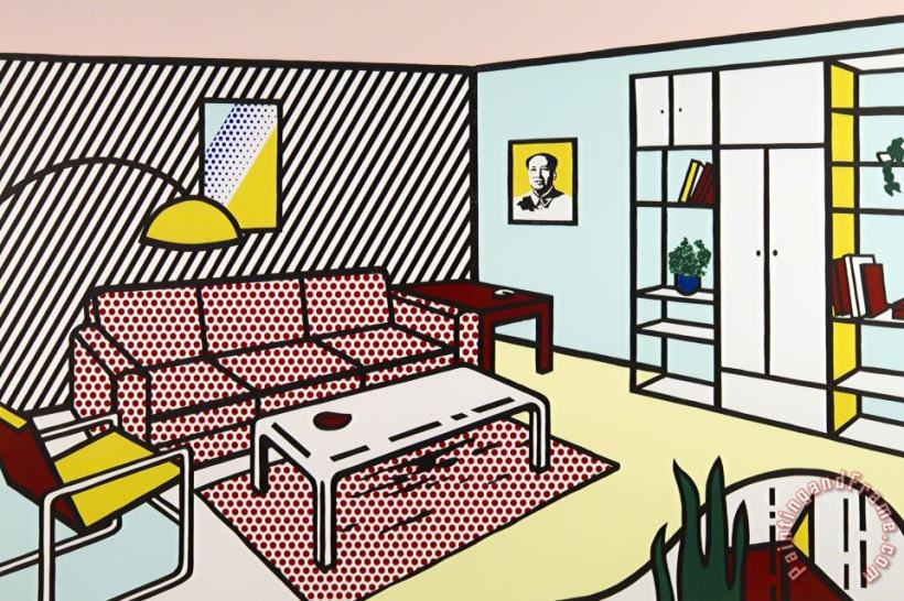 Modern Room, 1990 painting - Roy Lichtenstein Modern Room, 1990 Art Print