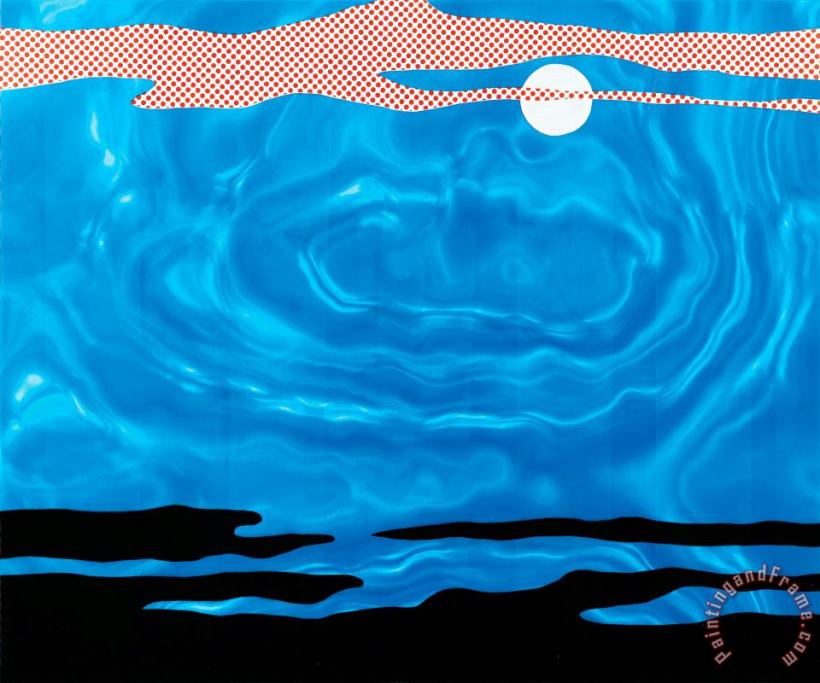 Roy Lichtenstein Moonscape Art Painting