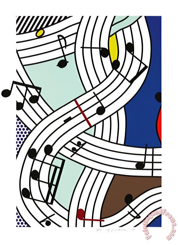 Roy Lichtenstein Musical Notes (composition I), 1996 Art Painting