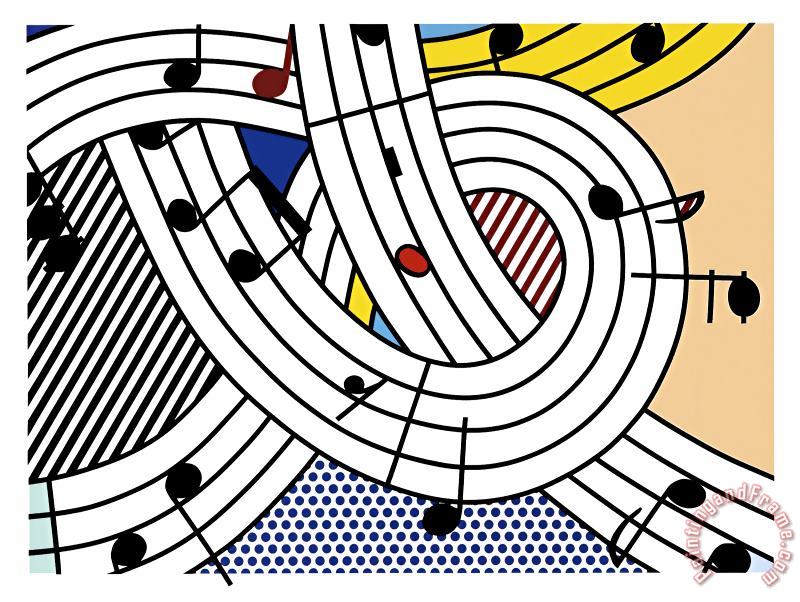 Musical Notes (composition Ii), 1996 painting - Roy Lichtenstein Musical Notes (composition Ii), 1996 Art Print