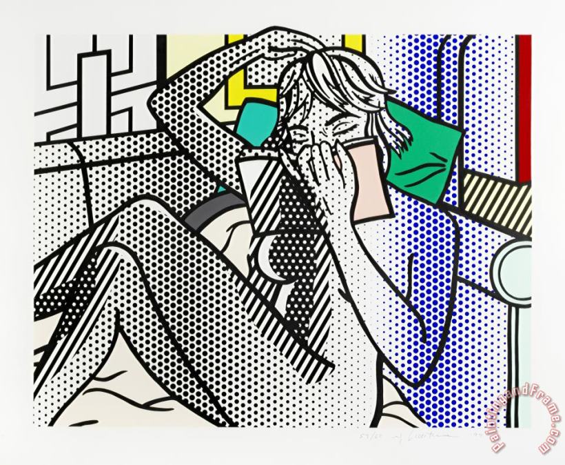 Nude Reading, From Nude Series, 1994 painting - Roy Lichtenstein Nude Reading, From Nude Series, 1994 Art Print