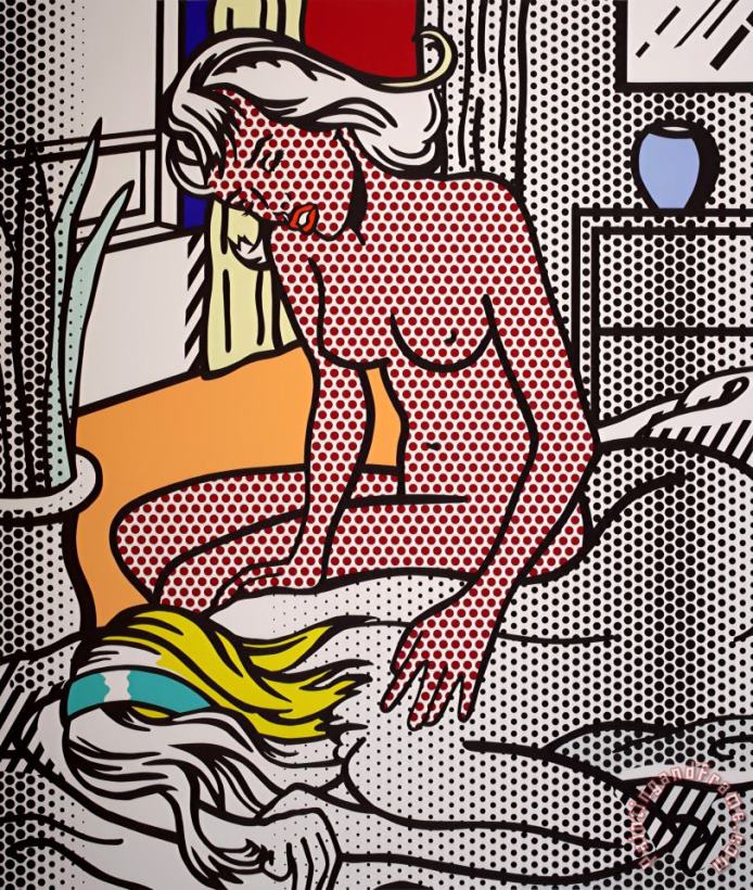 Nudes Series Two Nudes, 1994 painting - Roy Lichtenstein Nudes Series Two Nudes, 1994 Art Print
