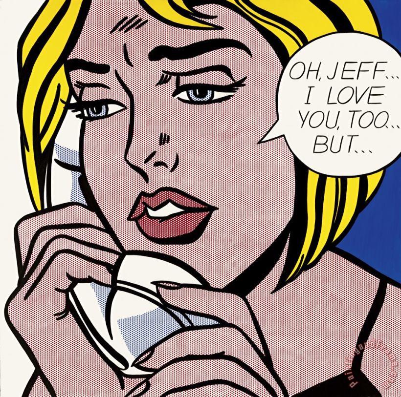 Oh Jeff I Love You Too But 1964 painting - Roy Lichtenstein Oh Jeff I Love You Too But 1964 Art Print