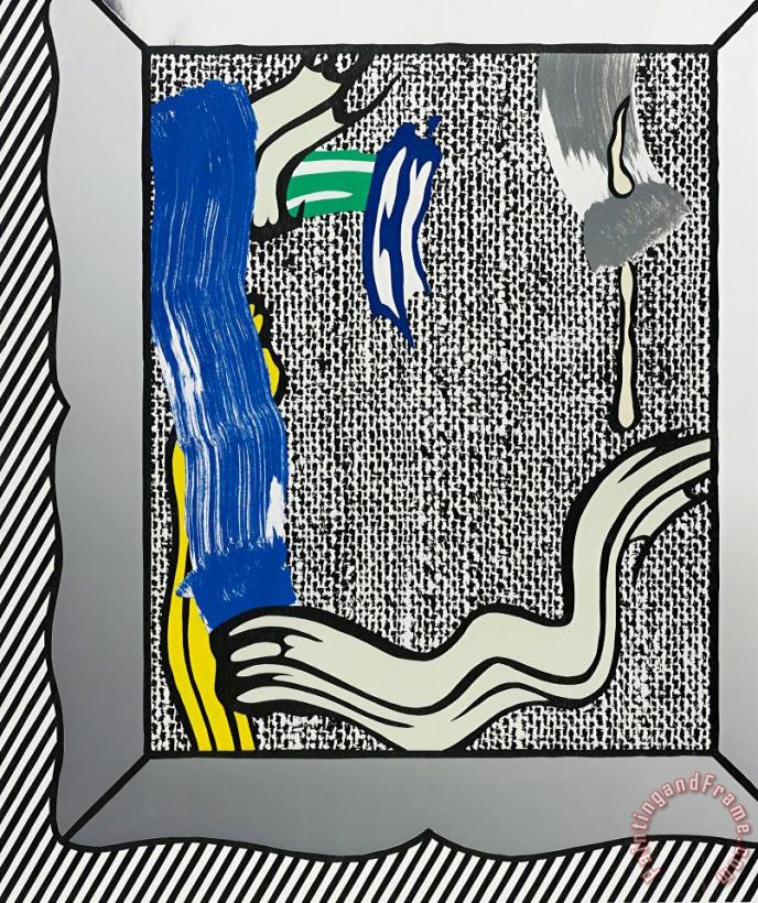 Roy Lichtenstein Painting on Canvas, From Paintings Series, 1984 Art Print