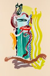 Roy Lichtenstein Portrait, From Brushstroke Figures Series, 1989