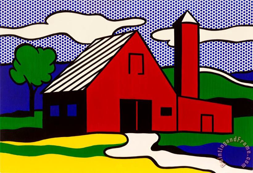 Roy Lichtenstein Red Barn I, 1969 Art Painting