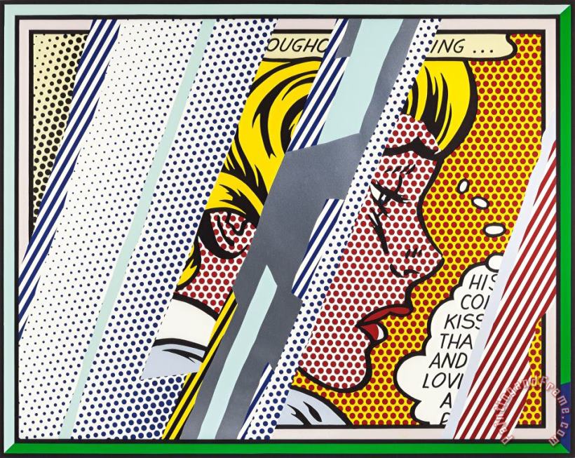 Reflections on Girl, From Reflections Series, 1990 painting - Roy Lichtenstein Reflections on Girl, From Reflections Series, 1990 Art Print