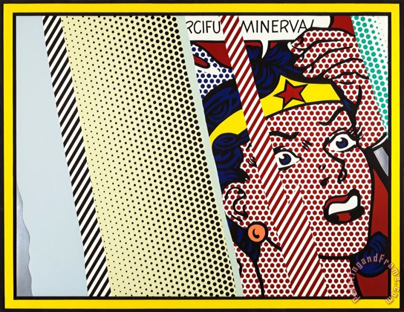 Reflections on Minerva (from The Reflections Series painting - Roy Lichtenstein Reflections on Minerva (from The Reflections Series Art Print