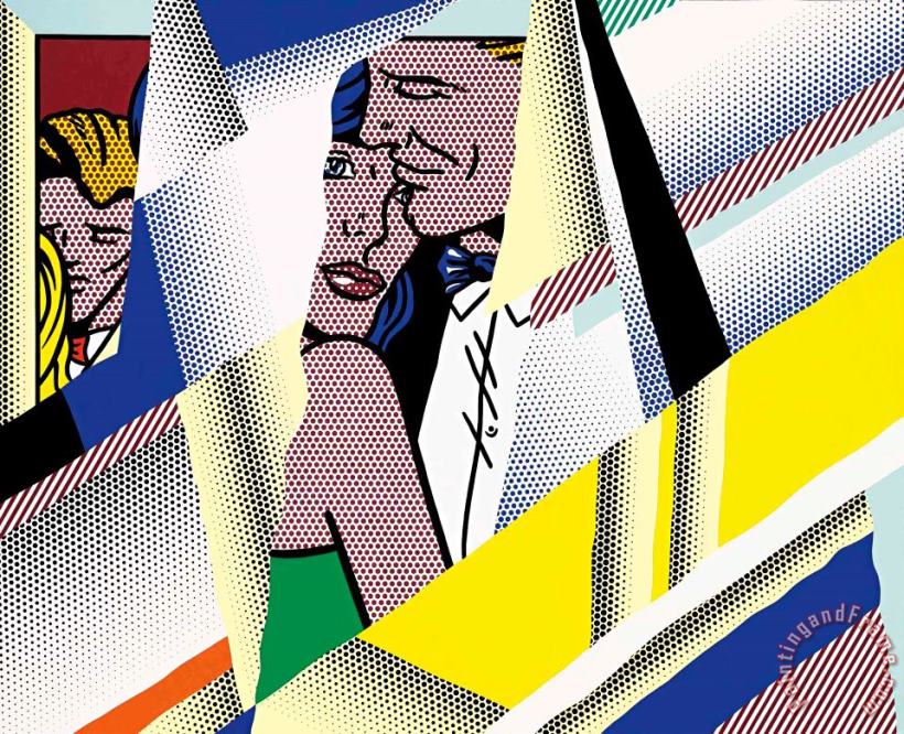 Reflections on The Prom, 1990 painting - Roy Lichtenstein Reflections on The Prom, 1990 Art Print