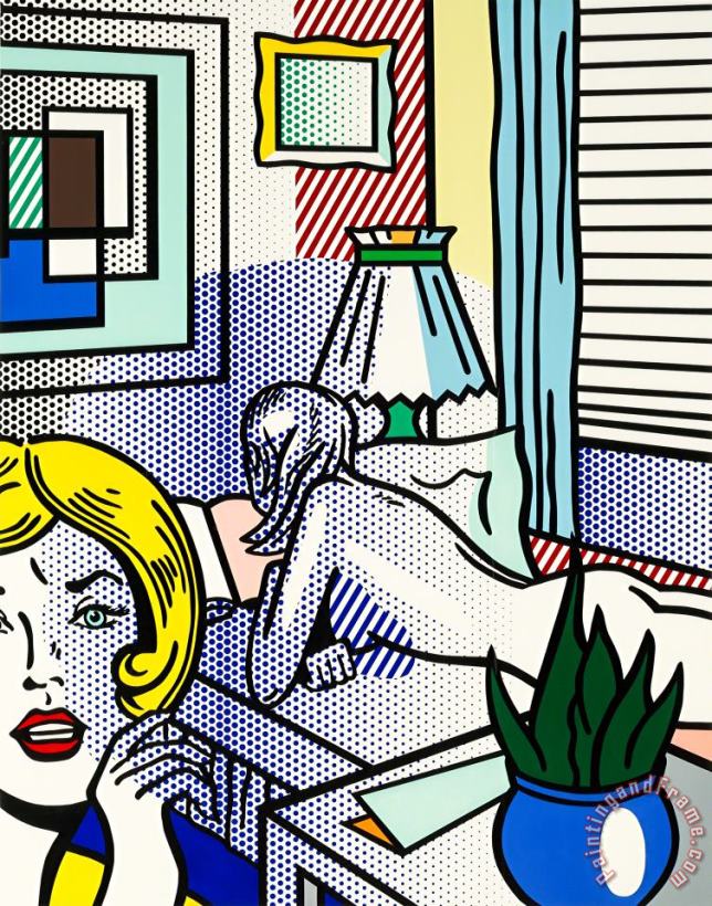 Roommates, From Nude Series, 1994 painting - Roy Lichtenstein Roommates, From Nude Series, 1994 Art Print