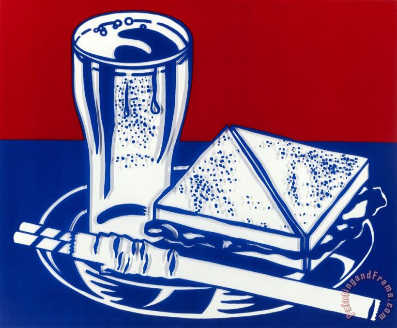 Roy Lichtenstein Sandwich And Soda, 1964 Art Painting