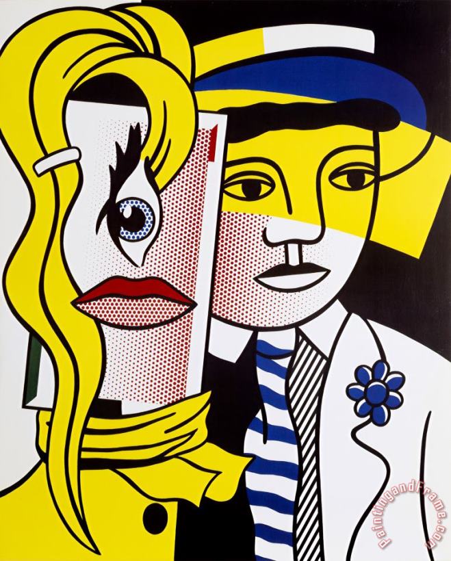 Stepping Out, 1986 painting - Roy Lichtenstein Stepping Out, 1986 Art Print