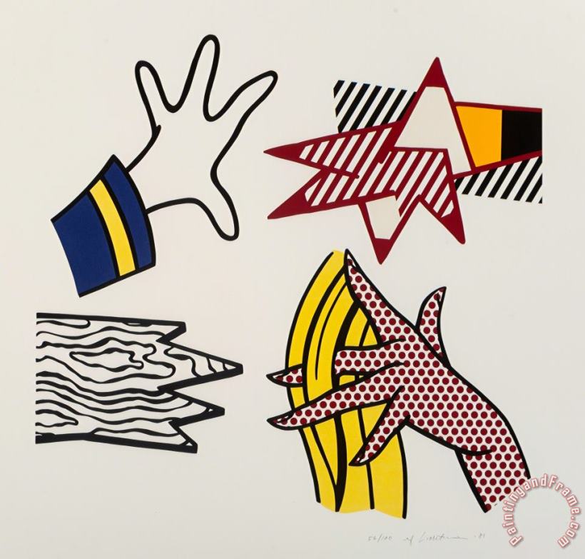 Roy Lichtenstein Study of Hands, 1981 Art Painting