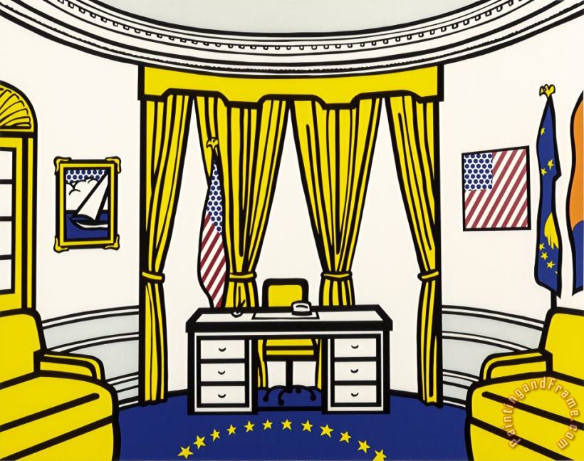 Roy Lichtenstein The Oval Office, 1992 Art Painting