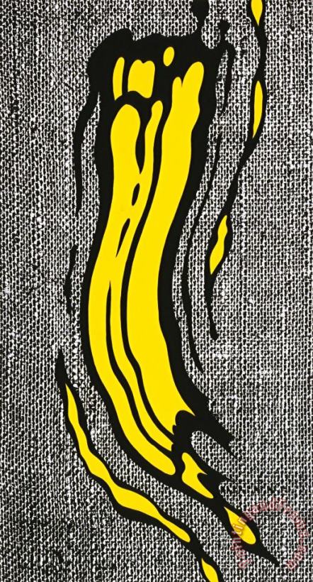 Yellow Brushstroke, 1985 painting - Roy Lichtenstein Yellow Brushstroke, 1985 Art Print
