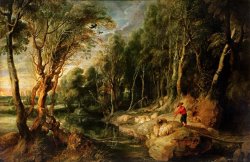 Rubens A Shepherd with his Flock in a Woody landscape
