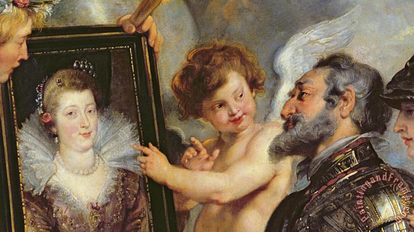 Henri IV Receiving the Portrait of Marie de Medici painting - Rubens Henri IV Receiving the Portrait of Marie de Medici Art Print