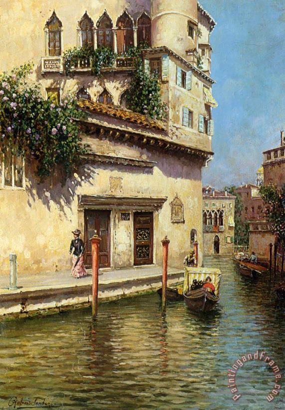 A Venetian Backwater painting - Rubens Santoro A Venetian Backwater Art Print