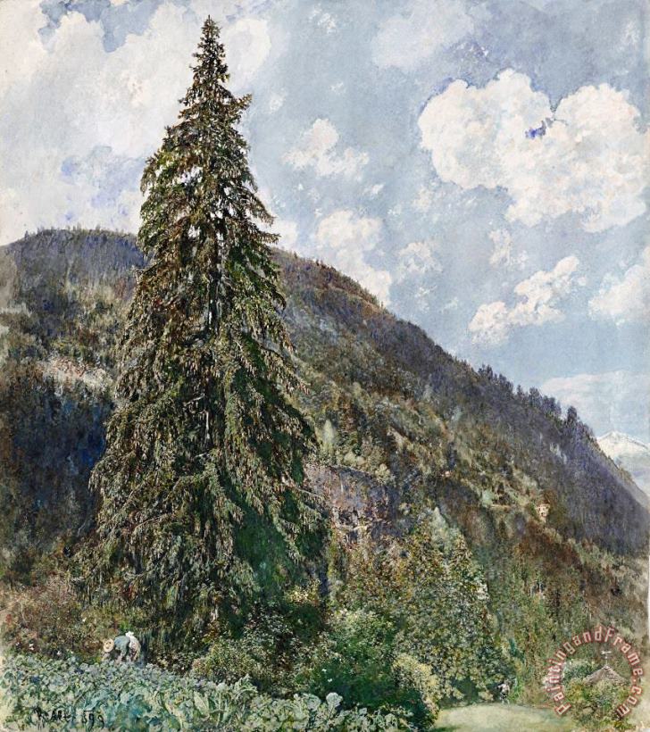 Rudolf von Alt The Old Spruce in Bad Gastein Art Print