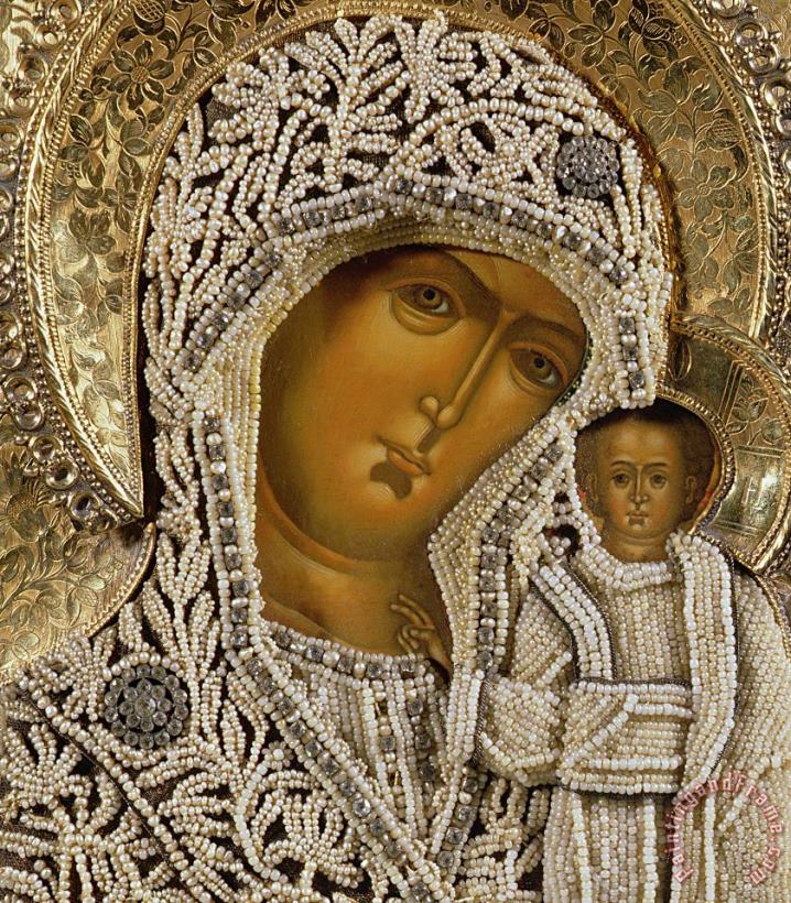 Russian School Detail Of An Icon Showing The Virgin Of Kazan By Yegor Petrov Art Painting