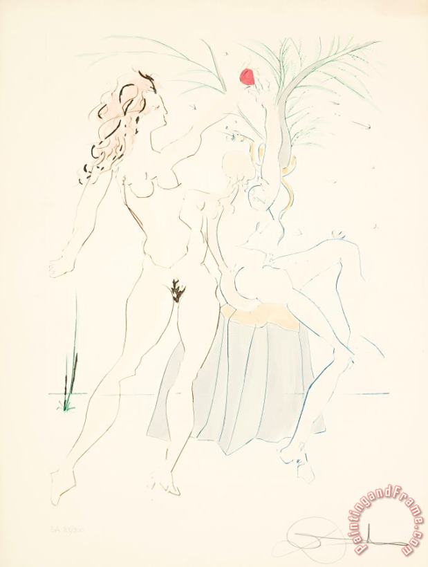 Salvador Dali Adam And Eve, From Our Historical Heritage, 1975 Art Print