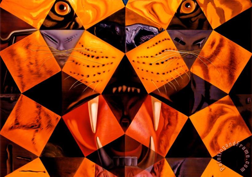 Cinquenta Tigre Real painting - Salvador Dali Cinquenta Tigre Real Art Print