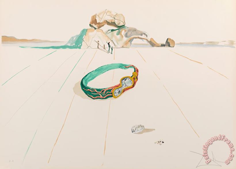 Desert Bracelet, From Time, 1976 painting - Salvador Dali Desert Bracelet, From Time, 1976 Art Print