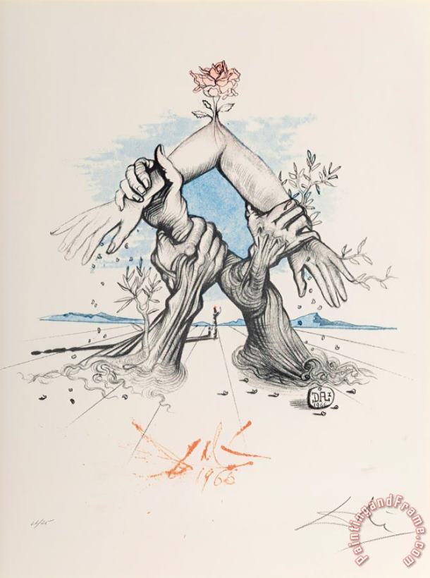 Salvador Dali Five Continents, 1966 Art Painting