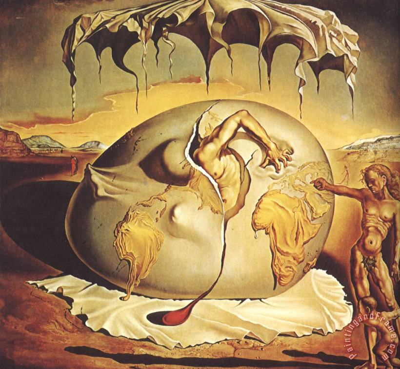 Geopolitical Child Watching The Birth of The New Man 1943 painting - Salvador Dali Geopolitical Child Watching The Birth of The New Man 1943 Art Print