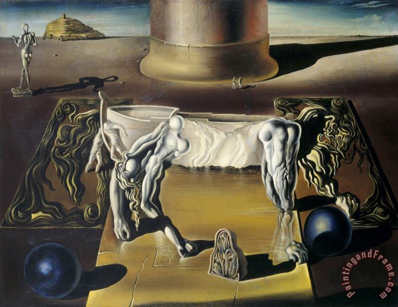 Invisible Lion, Horse, Sleeping Woman., 1930 painting - Salvador Dali Invisible Lion, Horse, Sleeping Woman., 1930 Art Print