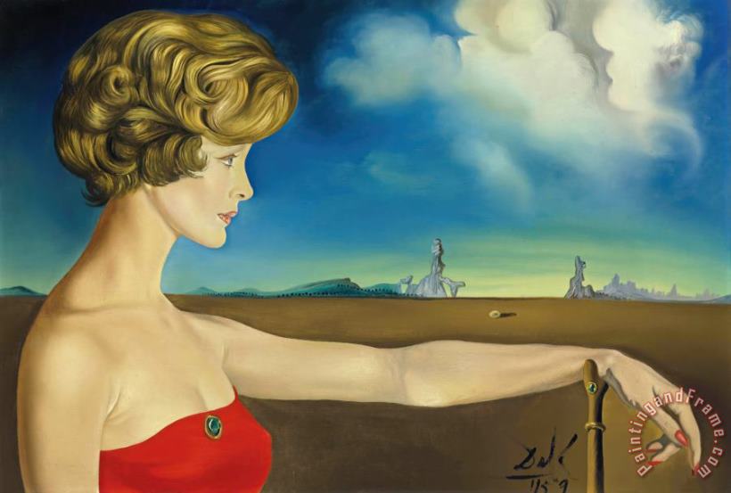 Salvador Dali Jeune Femme Dans Un Paysage, 1959 Art Painting