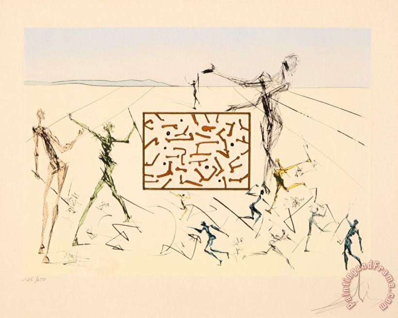 Salvador Dali L'electronique, From Hommage a Leonardo Da Vinci Art Painting