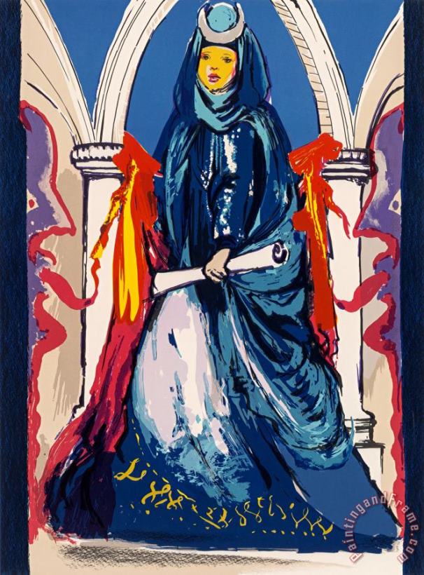 Salvador Dali Lady Blue, 1979 Art Painting