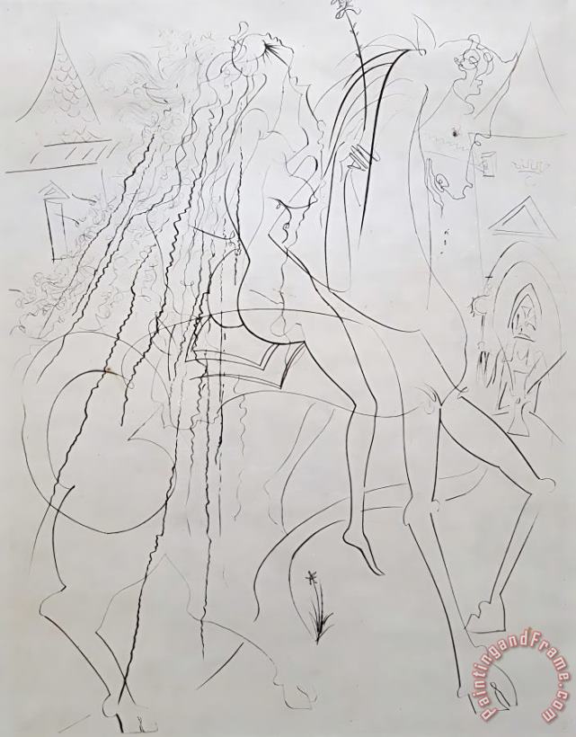 Lady Godiva, 1969 painting - Salvador Dali Lady Godiva, 1969 Art Print
