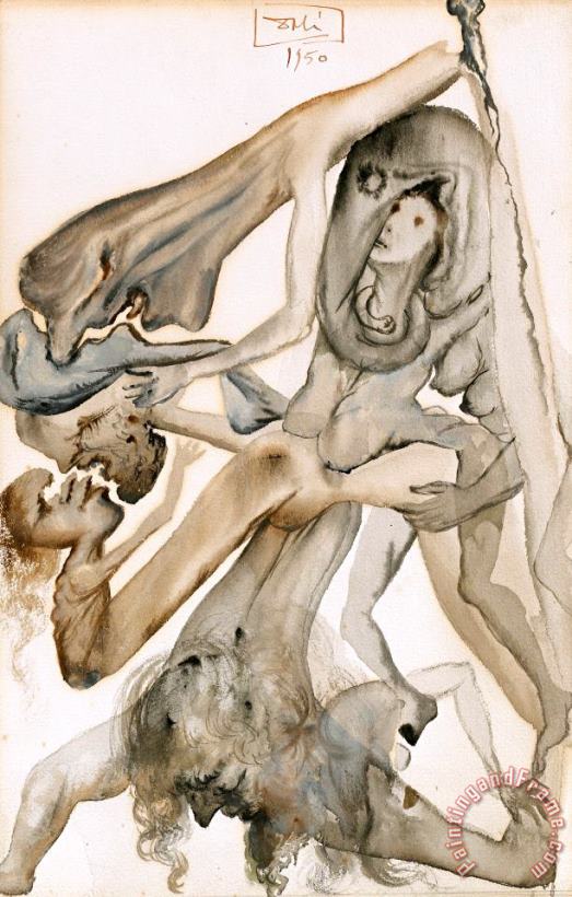 Salvador Dali Les Limbes, Illustration Pour L'enfer Art Painting