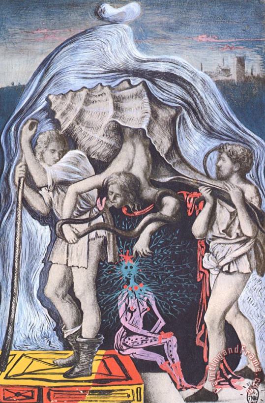 Metamorphosis of The Five Allegories of Giovanni Bellini painting - Salvador Dali Metamorphosis of The Five Allegories of Giovanni Bellini Art Print