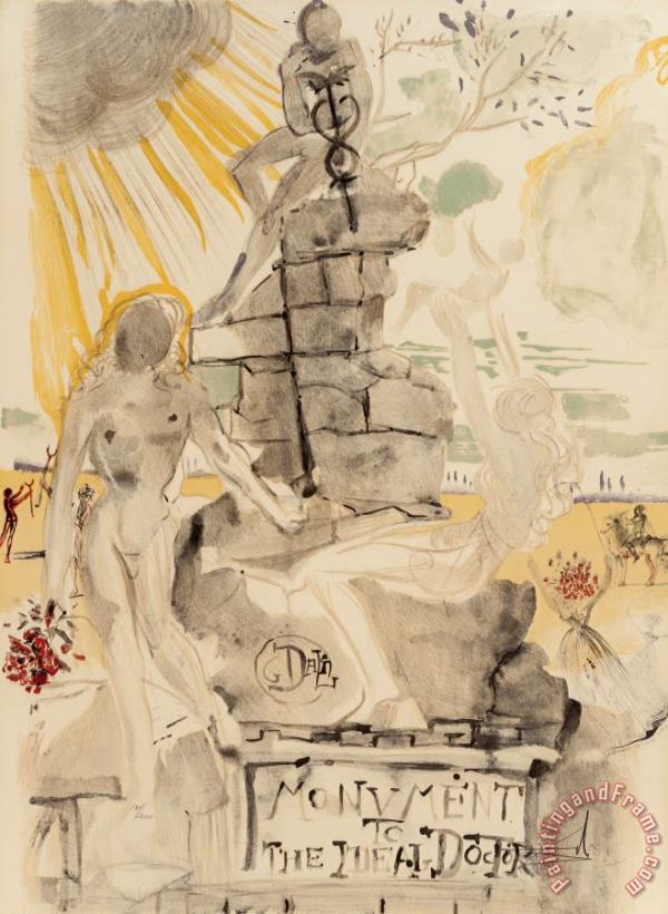 Salvador Dali Monument to The Ideal Doctor, 1973 Art Painting