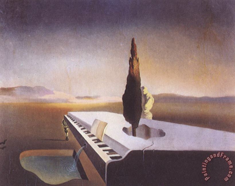 Necrophiliac Fountain Flowing From a Grand Piano 1933 painting - Salvador Dali Necrophiliac Fountain Flowing From a Grand Piano 1933 Art Print