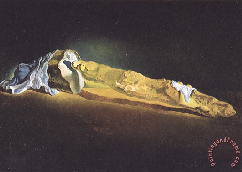 Salvador Dali Ordinary French Loaf with Two Fried Eggs Art Painting