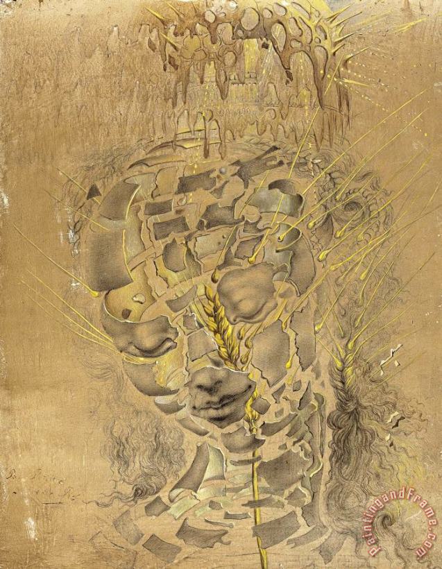 Salvador Dali Study for The Head of The Virgin Art Painting