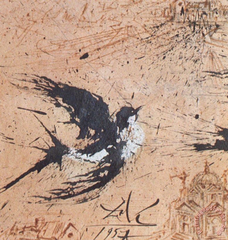 Swallow painting - Salvador Dali Swallow Art Print