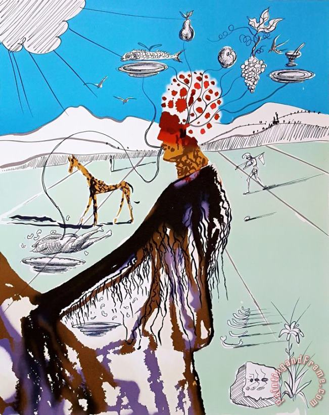 Salvador Dali The Earth Goddess (the Chef), 1980 Art Painting