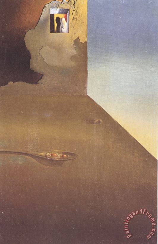 Salvador Dali The Meeting of The Illusion And The Arrested Moment Fried Eggs Presented in a Spoon Art Painting