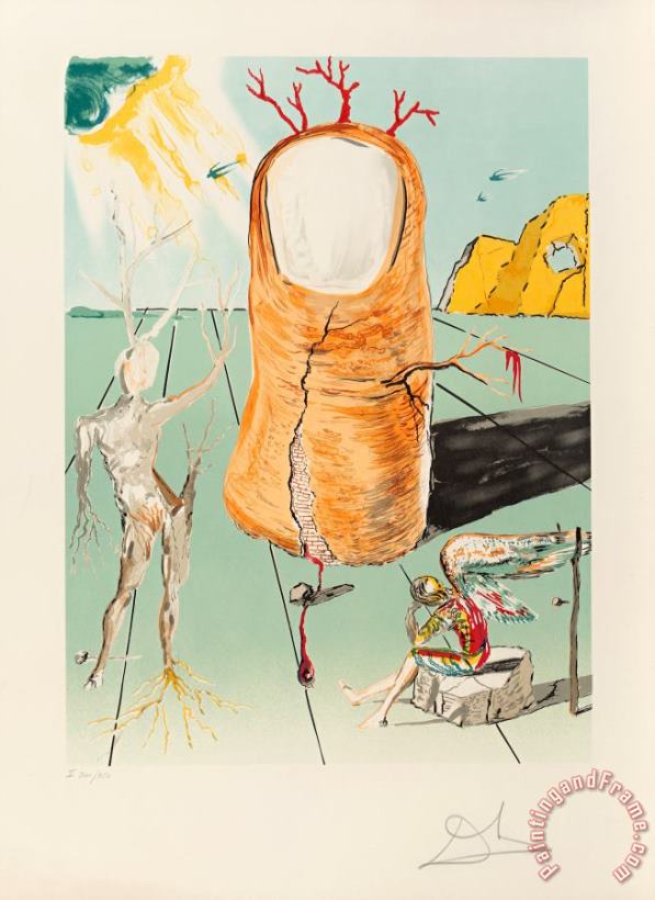 The Vision of The Angel of Cap Creus, 1979 painting - Salvador Dali The Vision of The Angel of Cap Creus, 1979 Art Print